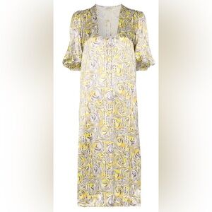 Ganni Swirl Print Midi Dress Size 4